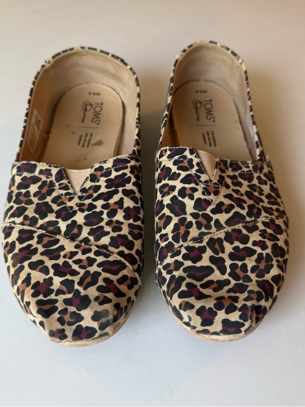 TOMS Women's Leopard Print Slip-Ons in Beige, Black & Burgundy
